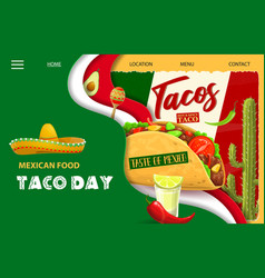 Mexican Cuisine Delivery Landing Page With Tacos