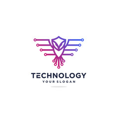 Owl Tech Logo Design Inspiration Gradient