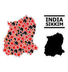 War Mosaic Map Of Sikkim State