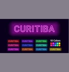 Neon Name Of Curitiba City