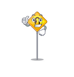 Thumbs Up U Turn Sign Shaped Cartoon