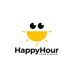 Happy Hour Fun Sun Time Logo Icon