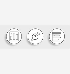 Set Line Pie Chart Infographic And Arrow Icon