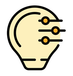 Think Smart Lightbulb Icon Flat