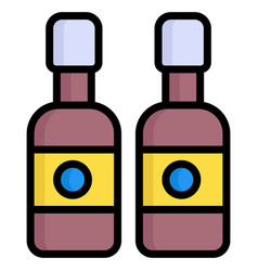 Beer Bottles Outline Colored Icon Modern Colored