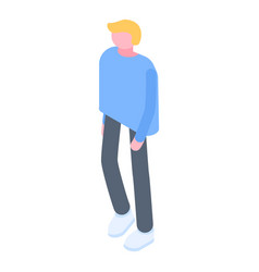 Blonde Hair Man Icon Isometric Style