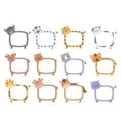 Cute Wild Animal Cartoon Text Frame For Kids