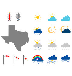 Map Texas With Weather Symbols