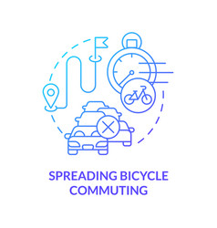 Spreading Bicycle Commuting Blue Gradient Concept