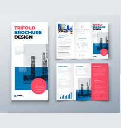 Tri Fold Brochure Design With Square Shapes