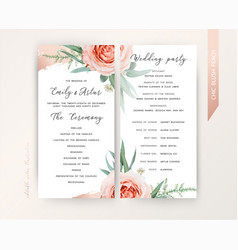 Wedding Ceremony Program Floral Design Blush Peach