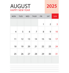 August 2025 Calendar 2025 Template