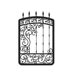 Cast Iron Gate On Isolated Background Swirl Fence