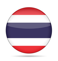 Flag Of Thailand Shiny Round Button