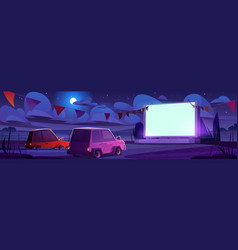 Night Drive In Outdoor Cinema Parking