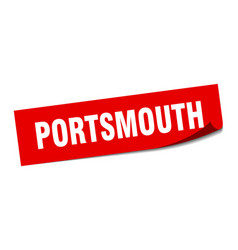 Portsmouth Sticker Red Square Peeler