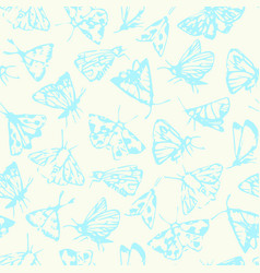 Seamless Pattern With Fantasy Moths Butterflies