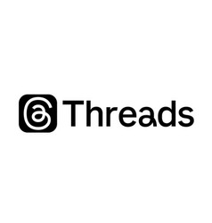 Threads By Instagram Symbol Logo With Name Black