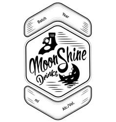 Vintage Design Moonshine Label With Ethnic