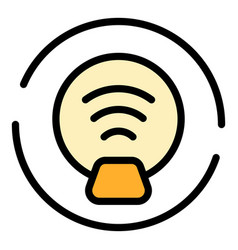 Wifi Smart Lightbulb Icon Flat