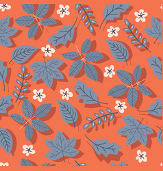 Autumn Leaves Shadow Seamless Pattern