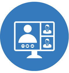 Class Online Meeting Icon Blue Color Design