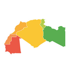 Map Maghreb Countries - Northwest Africa States