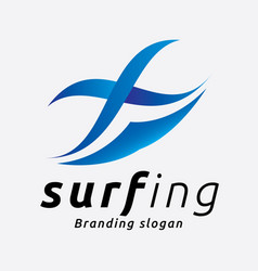 Beach Surfing Sport And Wave Logo