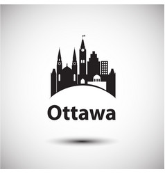 City Skyline With Landmarks Ottawa Ontario