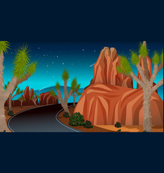 Long Road Through Desert Landscape Scene