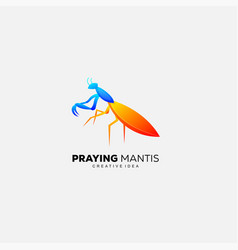 Praying Mantis Colorful Logo Template