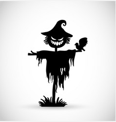 Scary Scarecrow Black Silhouette