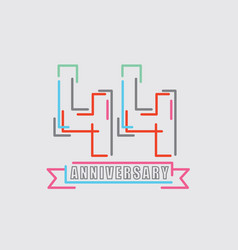 44th Years Anniversary Logo Birthday Celebration