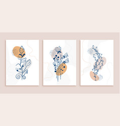 Line Art Flower Poster Template Set