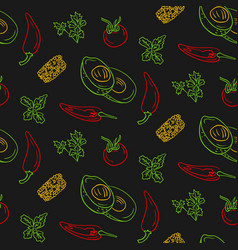 Pattern With Popular Vegetable Mexican Ingredients