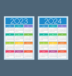 Colorful Calendar For 2023 2024 Years Week