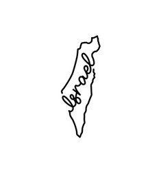 Israel Outline Map With The Handwritten Country