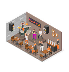 Rock Music Isometric Concept