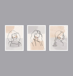 Modern Abstract Line Minimalistic Women Faces