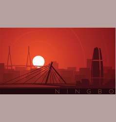 Ningbo Low Sun Skyline Scene