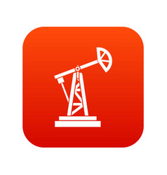 Oil Rig Icon Digital Red