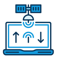 Satellite With Laptop Pc Internet Access Concept