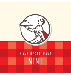 Rabbit waiter with tray Royalty Free Vector Image