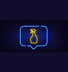 Cleaning Spray Line Icon Washing Liquid Neon