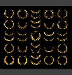 Collection Of Different Golden Silhouette Laurel