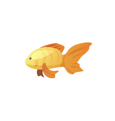 Cute And Happy Golden Fish Cartoon Flat Style Icon