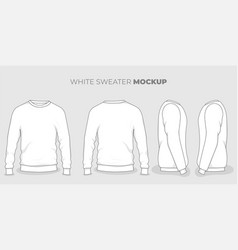 Set Of White Sweater Mockup Design For Sweater