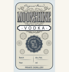 Vintage Design Moonshine Label With Ethnic