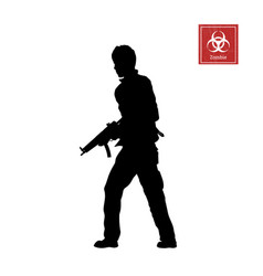 Black Silhouette Of Man With Rifle