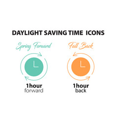 Daylight Saving Time Icons Set Spring Forward